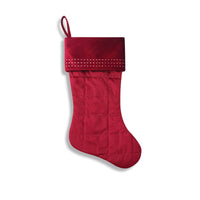 Quilted Velvet Christmas Stocking with Pick-Stitch Detail